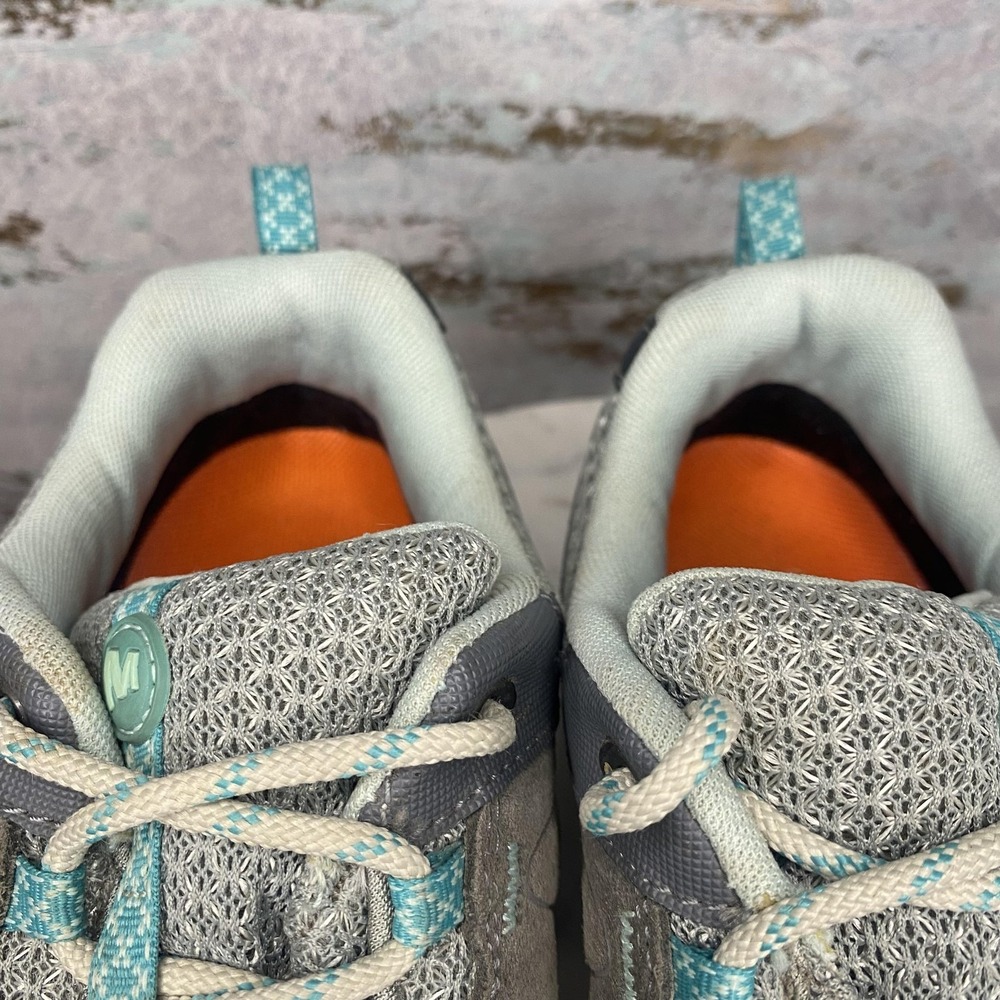 Merrell Zeolite Serge Shoes Womens Size 7.5 Gray Teal Suede Hiking Trail Sneaker - Picture 8 of 10